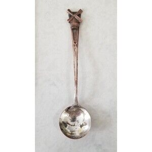 Silver plated souvenir windmill spoon antique